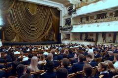 Crimean Academic Theatre full of students of cadet classes