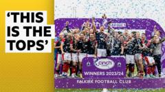 Falkirk celebrate League 1 title