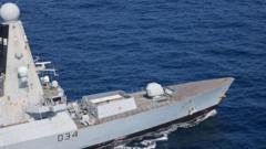 Navy destroyer HMS Diamond returns from Red Sea