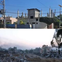 منزل الزعانين قبل وبعد القصف