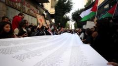 Ramallah'ta göstericiler