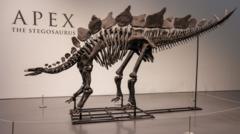 Dinosaur skeleton fetches record $44.6m at auction