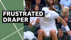 Draper lets his frustration out during his game against Ymer