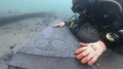 Grave slabs recovered from England's oldest shipwreck