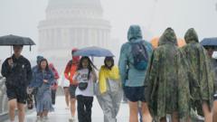 Thunderstorms hit UK on Bank Holiday Monday
