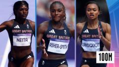 Team GB sprinters safely through in women's 100m heats