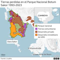 Zona de Camboya afectada