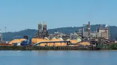 A paper plant in Longview, Washington, seen from the water
