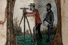 Maggie O'Farrell Closer look at the detail on the map shows O'Farrell's great great grandfather with a British soldier in a red coat looking through a theodolite
