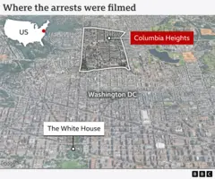 A map of Washington DC with Columbia Heights highlighted.