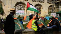 Universities say they may need to take action if Gaza protests disrupt exams