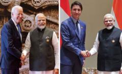 প্রধানমন্ত্রী নরেন্দ্র মোদীর সঙ্গে জো বাইডেন এবং জাস্টিন ট্রুডো।