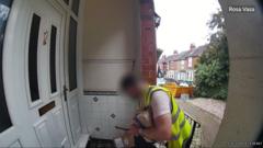 Doorbell camera films Amazon driver taking parcel