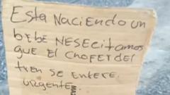 La pareja de Johandri intentó avisarle al conductor del tren sobre el parto para que se detuviera.