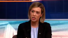 Woman in tv studio