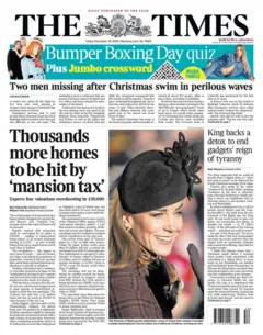 The main Times headline is