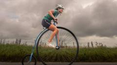 Penny farthing uphill time trial rides into Sussex