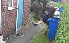 Man uses 'Maradona magic' to kick can into bin