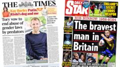 The Papers: 'Tory gender laws vow' and 'Brave Rob Burrow'