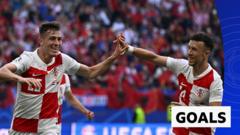 Croatia score twice in three minutes to lead Albania