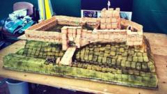 Carlisle Castle recreated using custard creams BBC News