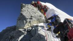 Climbers on Mount Everest