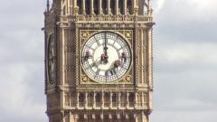 Cleaners on the clock face of Big Ben
