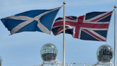 Saltire and Union Jack flags
