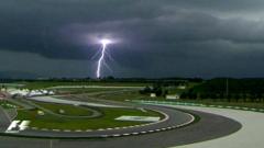 Lightning strike at Malaysian Grand Prix