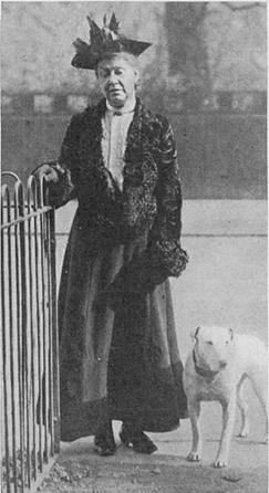 Ruth Belville and a dog