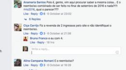Pessoas reclamam de falta de reembolso em página da Olimpíada no Facebook