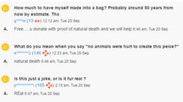 Comentários no site TradeMe