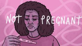 Woman with negative pregnancy test