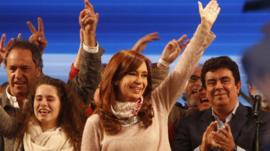 Cristina Fernández de Kirchner anunciado su triunfo.