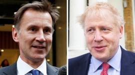 Composite of Jeremy Hunt and Boris Johnson