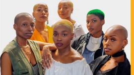 A group of bald black women