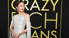Actress Constance Wu at premier of "Crazy Rich Asians" movie in California