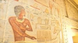 Parede de tumba no Egito