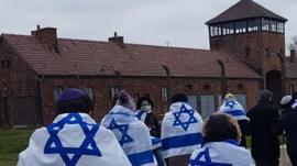 Jewish visitors at Auschwitz (file photo)