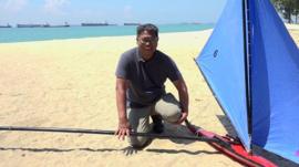 Fawzi Nasir and his jong boat