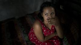 Nahín, a 17-year-old Honduran girl who left for the US with a migrant caravan