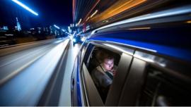 Car travelling at night