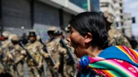 protestas a favor de Evo Morales