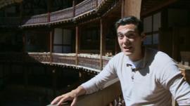 Joe at the Globe Theatre in London