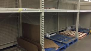 completely empty shelves