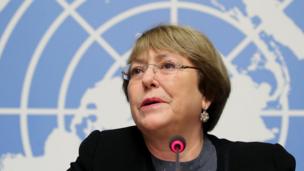 संयुक्त राष्ट्र मानवाधिकार आयोग की प्रमुख मिशेल बेशेलेट