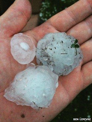 Hailstones in Sacriston