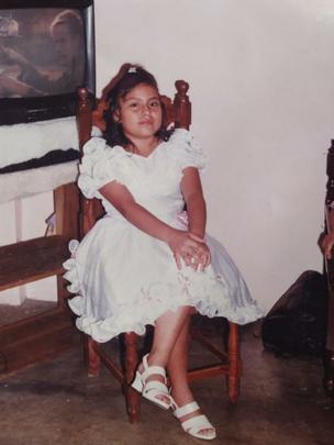 Paola Guzmán quando tinha 11 anos