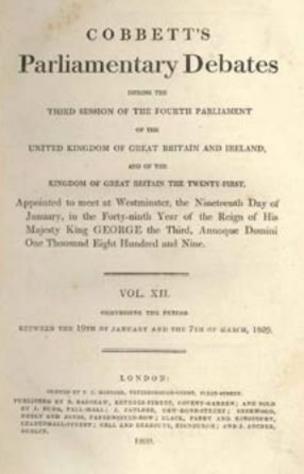 Cobbett's Parliamentary Debates
