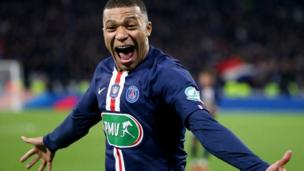 Kylian Mbappe celebrates